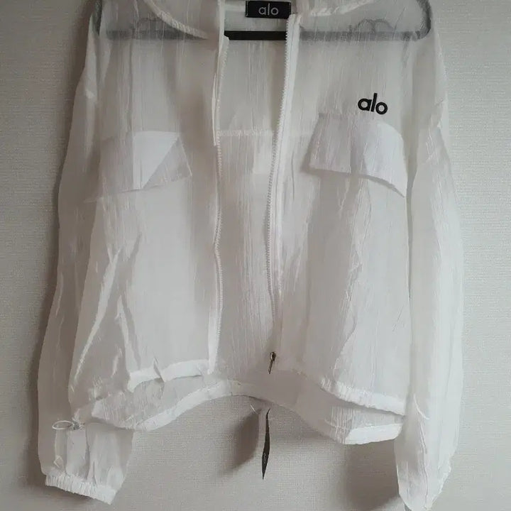 [BUNJANG] ALO See-through Windbreaker White / 새거 시스루 알로 요가 바람막이 화이트 알로바람막이 알로후드집업