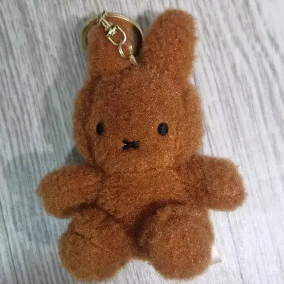 [BUNJANG] Miffy Boggoli Brown Plush Keychain / 미피 뽀글이 브라운 인형 키링