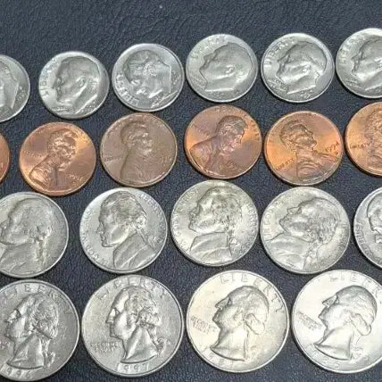 [BUNJANG] US Coin Set - 40 Piece Collection (Penny, Nickel, Dime, Quarter) / 미국 주화 세트. 줄세우기 40점.1 5 10 25센트 각각10점 일괄