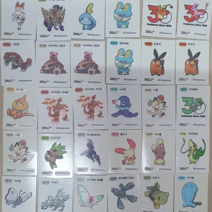[BUNJANG] Pokemon 30th Anniversary Bread Sticker / 포켓몬띠부씰 30주년