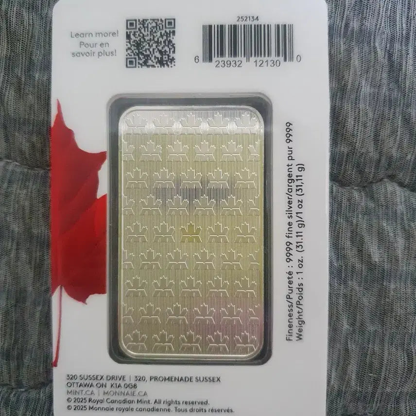 [BUNJANG] Royal Canadian Mint 1 oz Silver Bar (9999 Fine Silver) / 로얄 캐나디안 프리미엄 1온스 실버바