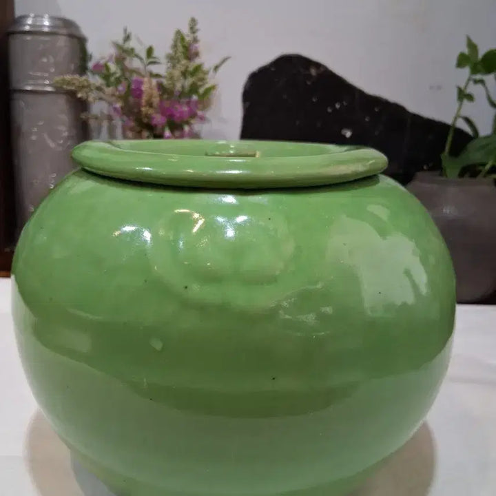 [BUNJANG] Antique Green Ceramic Chamber Pot / 민속품 왜사기 초록요강