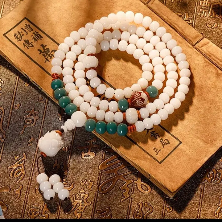 [BUNJANG] White Jade Barley Root 10mm 108 Prayer Beads / 백옥 보리근 9mm108염주