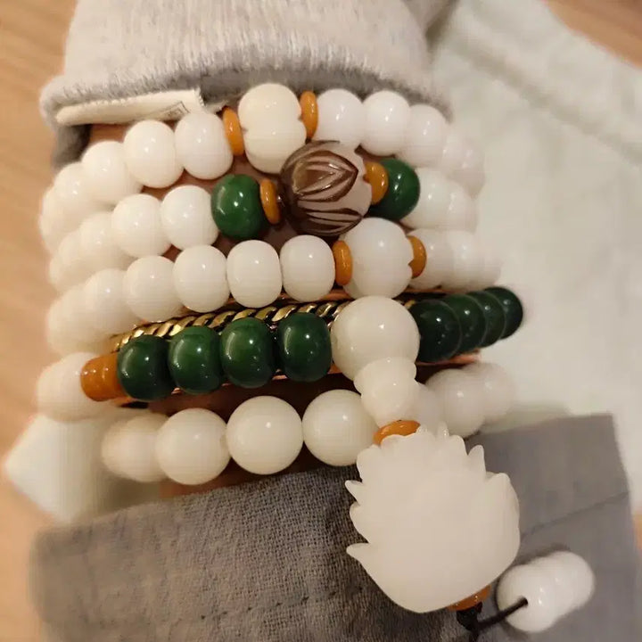 [BUNJANG] White Jade Barley Root 10mm 108 Prayer Beads / 백옥 보리근 9mm108염주