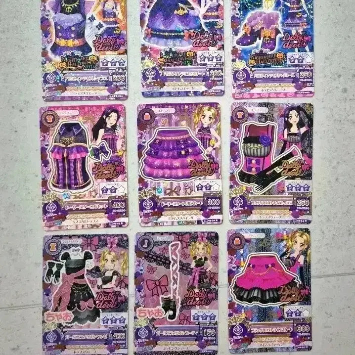 [BUNJANG] Aikatsu D Mori Devil Nonorisa Bundle Set / 아이카츠 카드 돌리데빌 노노리사 세트&amp;조각 일괄 판매