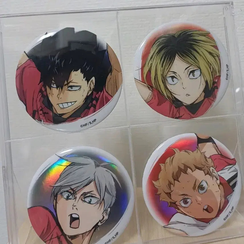 [BUNJANG] Haikyuu!! Nekoma High School Kenma Kozume, Tetsuro Kuroo, Morisuke Yaku, Lev Haiba Badge Bundle Set with Storage Box / 보관함포함) 하이큐 네코마 캔뱃지 다이소 켄마 쿠로오 야쿠 리에프 일괄