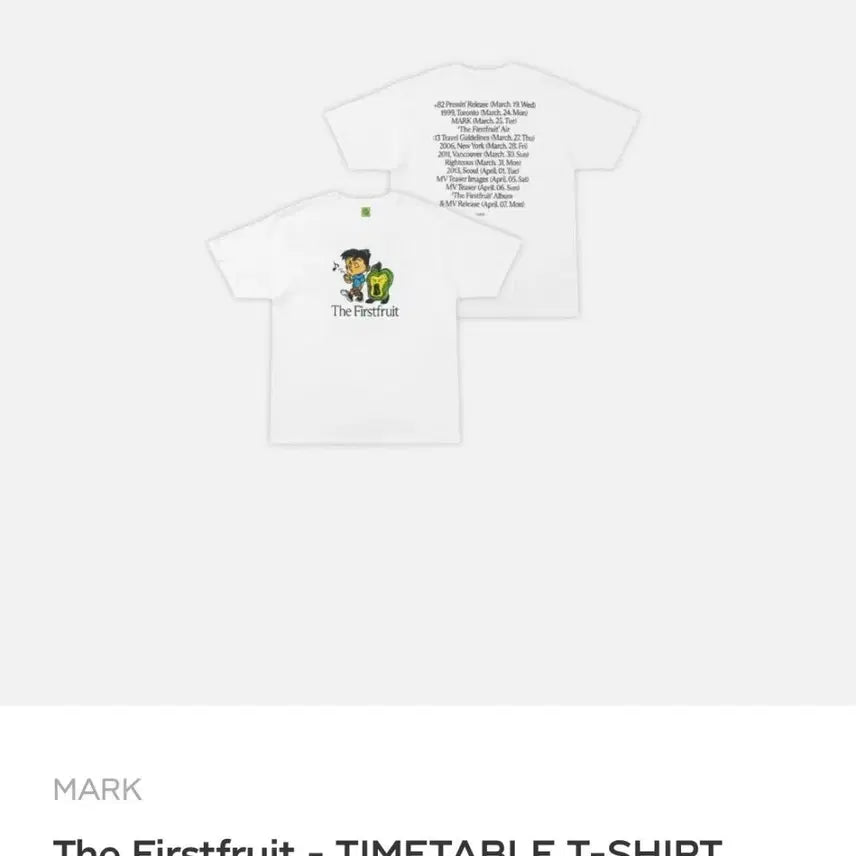 [BUNJANG] NCT Mark The First Fruit Timetable T-Shirt / 마크 MARK The First fruit 타임테이블 티셔츠
