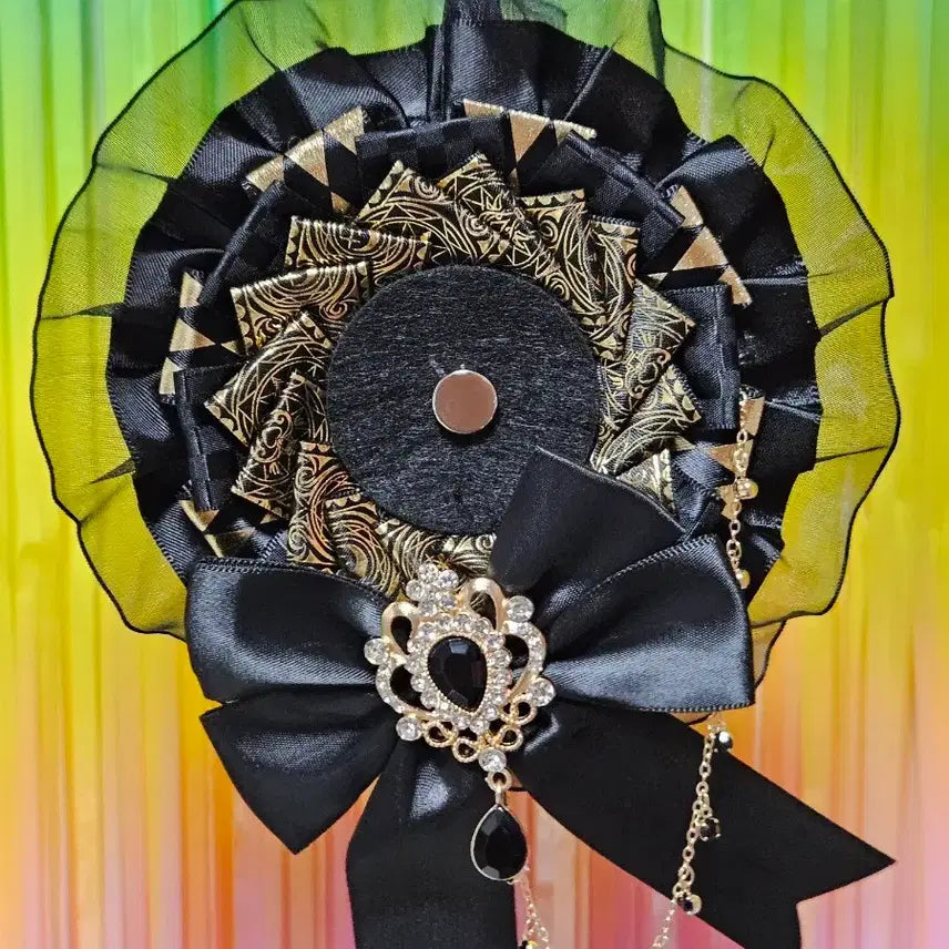 [BUNJANG] Handmade Custom Ita Bag Rosette - Black / (추가금X) 수제 주문제작 이타백 리본 로제트 키링 ㅡ 블랙