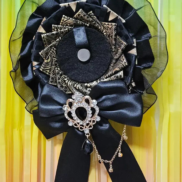 [BUNJANG] Handmade Custom Ita Bag Rosette - Black / (추가금X) 수제 주문제작 이타백 리본 로제트 키링 ㅡ 블랙