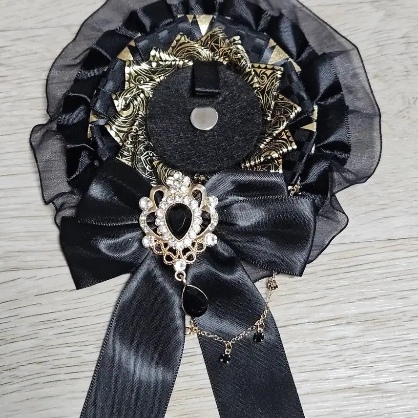 [BUNJANG] Handmade Custom Ita Bag Rosette - Black / (추가금X) 수제 주문제작 이타백 리본 로제트 키링 ㅡ 블랙