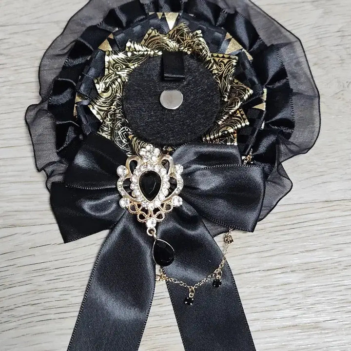 [BUNJANG] Handmade Custom Ita Bag Rosette - Black / (추가금X) 수제 주문제작 이타백 리본 로제트 키링 ㅡ 블랙