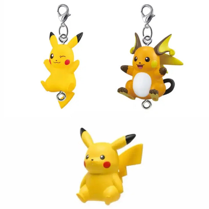 [BUNJANG] Pokemon Pikachu, Raichu Gacha Figures (Sitting, Dangling) / 포켓몬 피카츄, 라이츄 가챠 (앉아있는 피타츄, 대롱대롱)