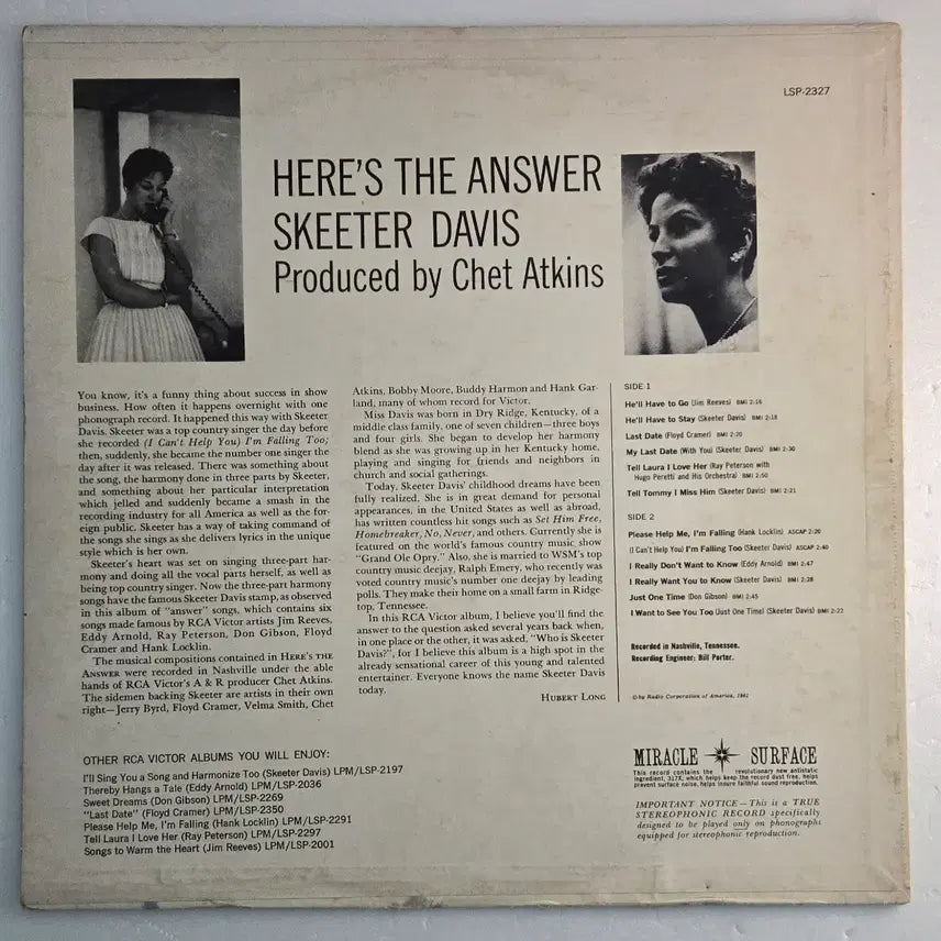 [BUNJANG] Skeeter Davis Here&