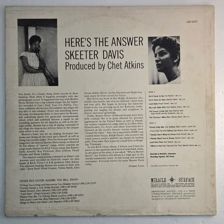 [BUNJANG] Skeeter Davis Here&