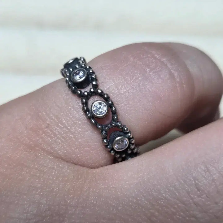 [BUNJANG] Antique Cubic Silver Ring / 실버 큐빅 엔틱 반지(일본구입