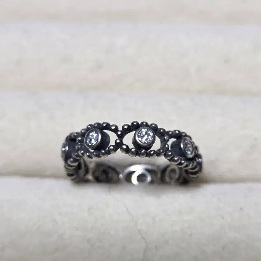 [BUNJANG] Antique Cubic Silver Ring / 실버 큐빅 엔틱 반지(일본구입