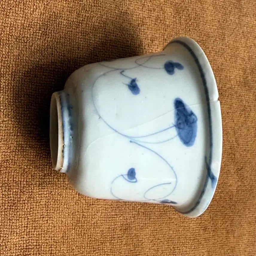 [BUNJANG] Authentic Late Ming Dynasty Blue and White Porcelain Tea Cup / [진품] 중국도자기 명나라 후기 청화백자 찻잔 명말 청화백자