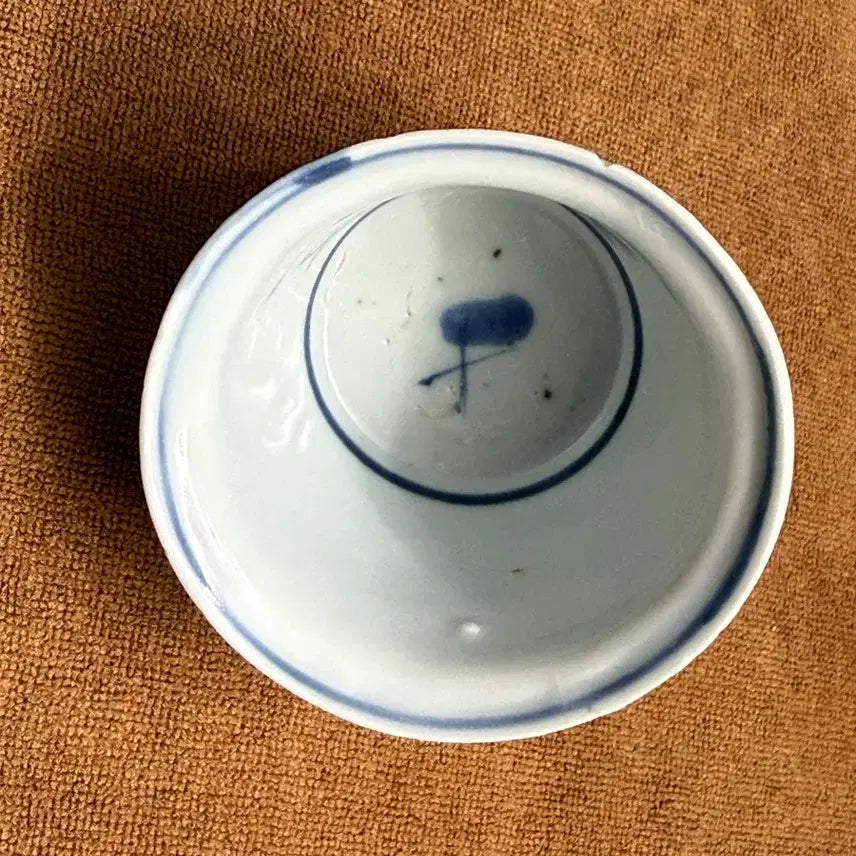 [BUNJANG] Authentic Late Ming Dynasty Blue and White Porcelain Tea Cup / [진품] 중국도자기 명나라 후기 청화백자 찻잔 명말 청화백자