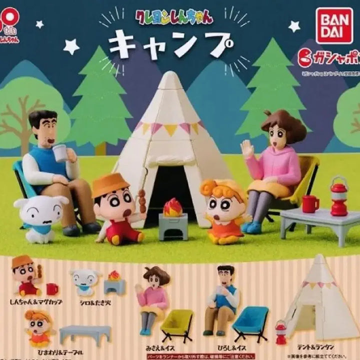 [BUNJANG] Bandai Gashapon Crayon Shin-chan Camping Figure Set / 풀세트) 반다이 가샤폰 크레용 신짱 짱구 캠핑 피규어 가챠 +덤피규어