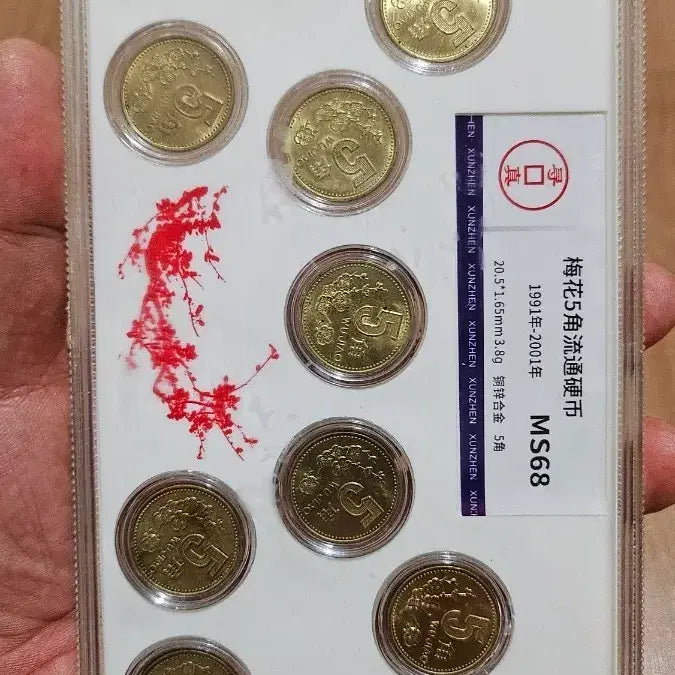 [BUNJANG] China Plum Blossom 5 Jiao Circulated Coin Set (1991-2001) / 중국 매화 5각 유통경화 11종 동전세트 (1991-2001)