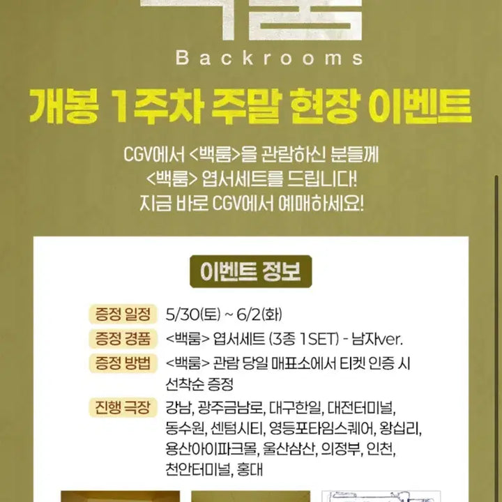 [BUNJANG] Backroom A3 Special Poster + 3 Postcards Set / 백룸 A3 특전 포스터 + 엽서 3종 세트