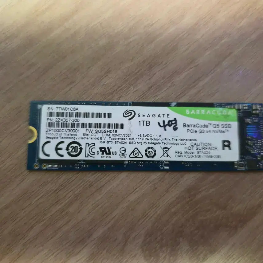 [BUNJANG] Seagate Barracuda Q5 1TB NVMe M.2 SSD / 바라쿠다 Q5 ssd 1tb 윈도우 10 정품 내장