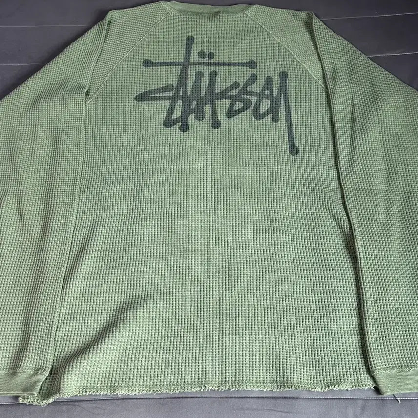 [BUNJANG] Stussy Raglan Thermal Longsleeve Crew Pine L / 스투시 래글런 써멀 롱슬리브 크루 파인 (L사이즈)