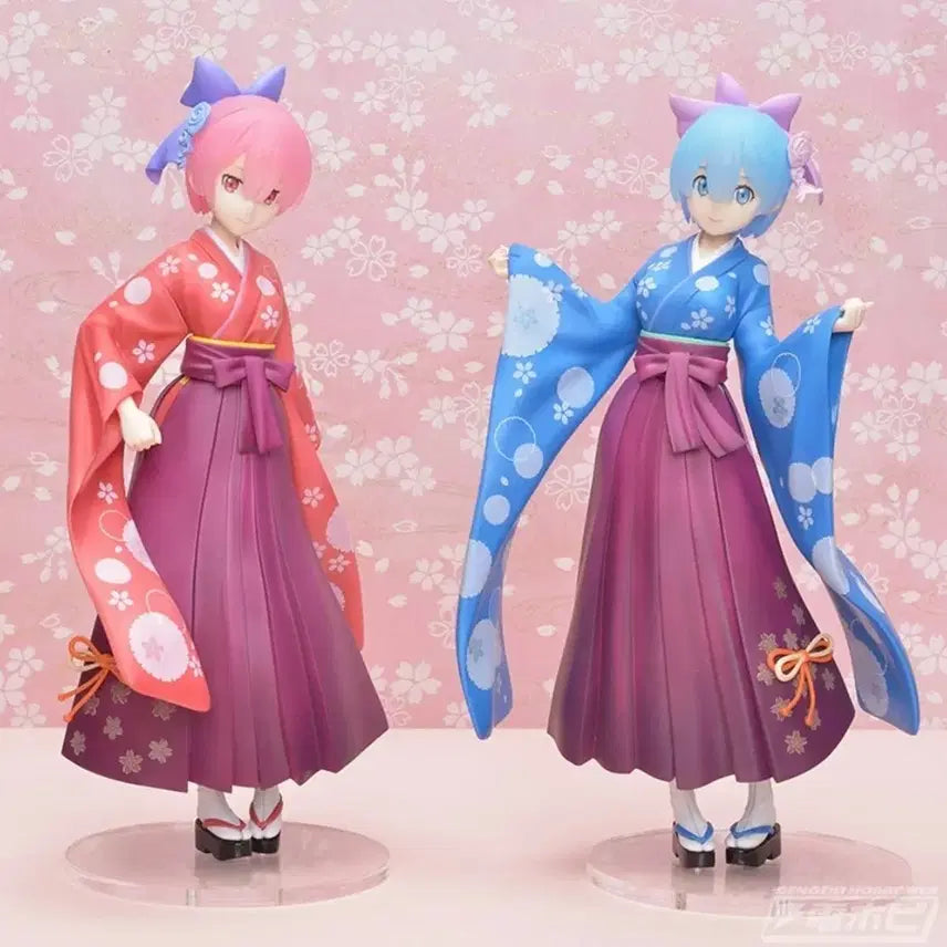 [BUNJANG] Re:Zero Rem &amp; Ram Kimono Style Figure Set / 리제로 렘&amp;람 피규어
