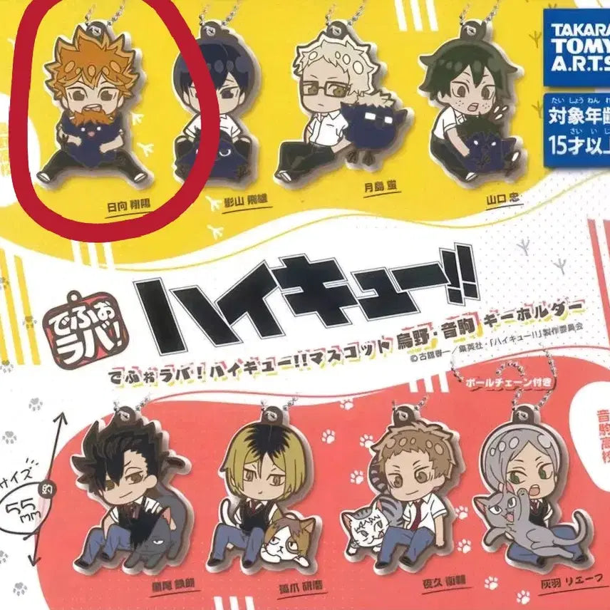 [BUNJANG] Haikyu!! Depo Rubber Mascot Keychain / 하이큐 TAKARA TOMY 데포라바 러버 마스코트 스트랩 키홀더 가챠 키링 히나타 판매