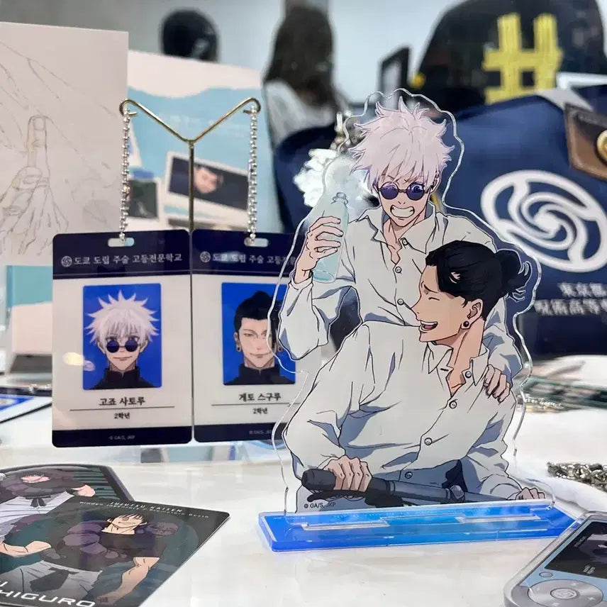 [BUNJANG] Jujutsu Kaisen Gojo &amp; Geto Acrylic Stand + ID Card Special Set / 주술회전 팝업 회옥옥절 고죠 게토 아크릴스탠드 id카드 키링 특전 일괄