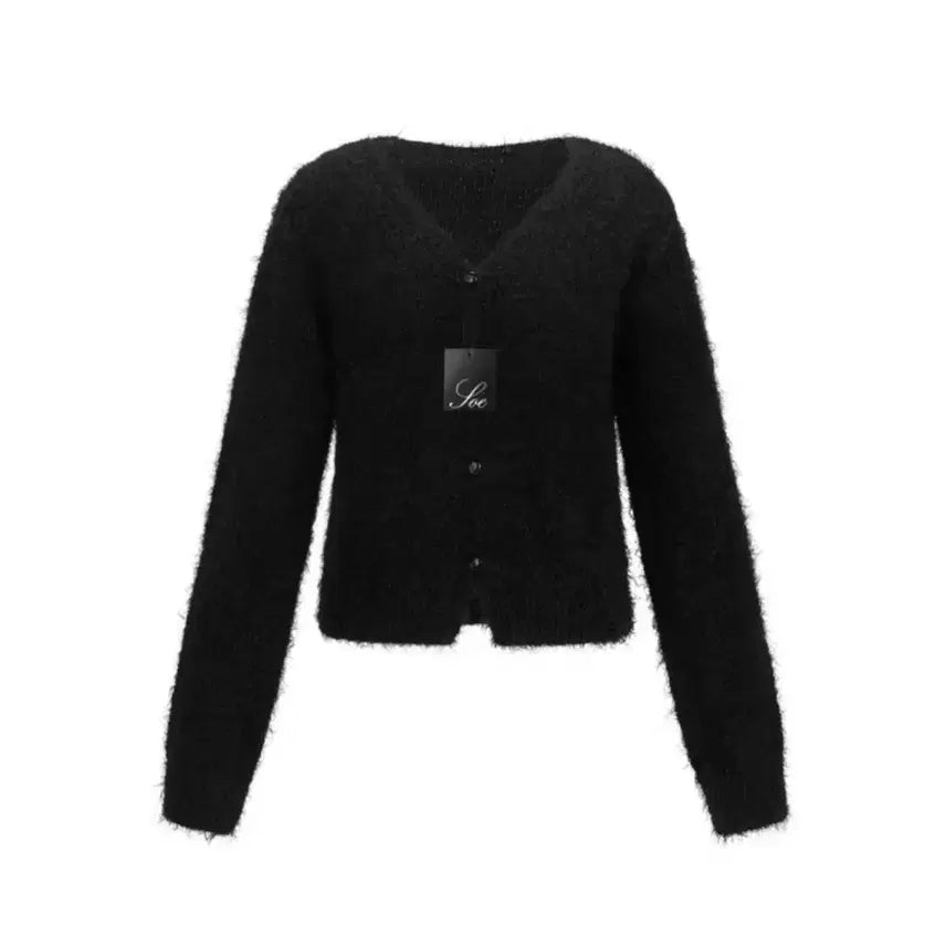 [BUNJANG] Pony Black Fur Cardigan / 에이블리 Pony 포니 블랙 퍼 가디건