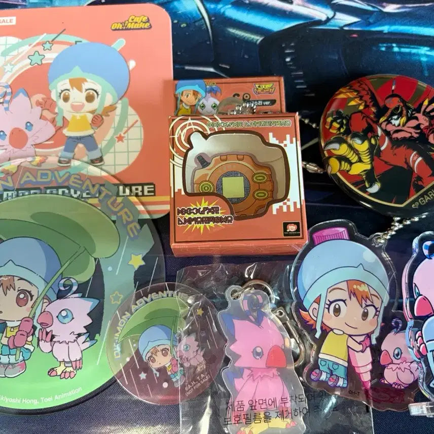 [BUNJANG] Digimon Sora Goods Bundle (Digivice Keychain, Coaster, etc.) / 디지몬 디지바이스 키링, 코스터 등 소라 굿즈