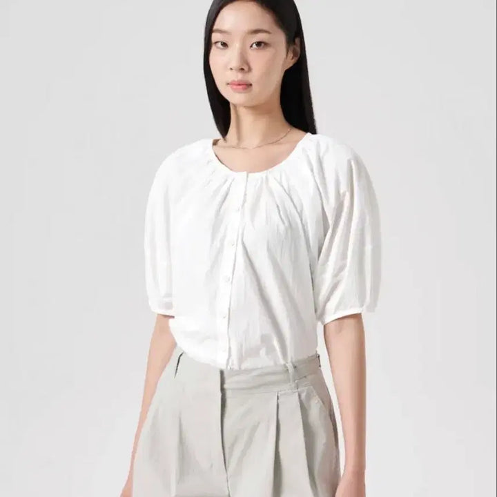 [BUNJANG] Eight Seconds Round Neck Volume Blouse L / 새제품 에잇세컨즈 라운드넥 볼륨 블라우스 L