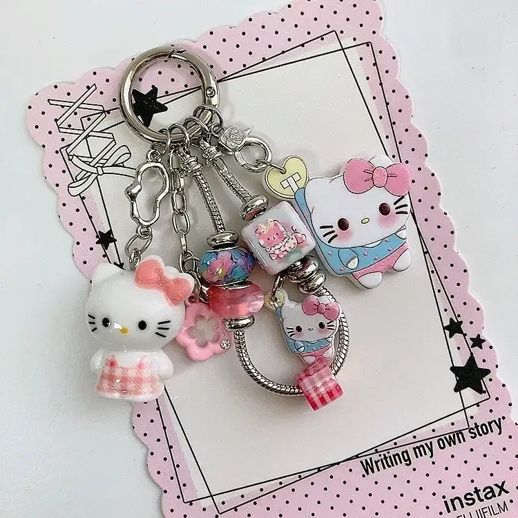 [BUNJANG] Hello Kitty Chain Charm Keychain / 헬로키티 체인줄 키링