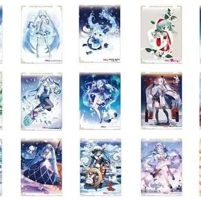 [BUNJANG] Bandai Yuki Miku 15th Anniversary Multi-Cross Set (Complete) / 반다이 유키미쿠 15주년 멀티 크로스 천포스터 15종 컴플리트