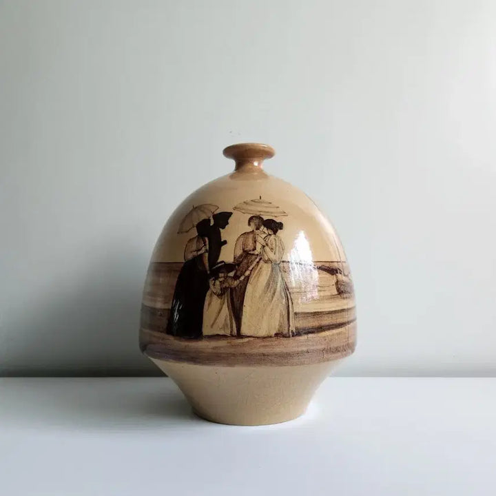 [BUNJANG] 1903 Italian Art Nouveau Hand-Painted Ceramic Vase / 1903년작 이탈리아 아르누보 핸드페인팅 도자기 화병