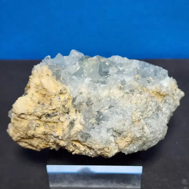 [BUNJANG] Natural Celestite Raw Crystal Cluster with Stand / 천연 블루 수정 셀레스타이트 원시 원석+받침대