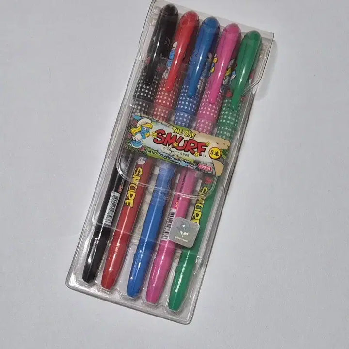 [BUNJANG] Smurfs 5-Color Gel Pen Set / 고전 스머프 5색 중성펜 세트