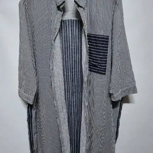 [BUNJANG] Stylish Striped Long Shirt / 세련된 스트라이프 롱 셔츠 F
