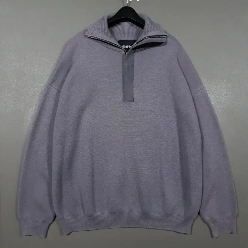 [BUNJANG] Dopejason 22FW Suede Panel Half-Zip Knit (XL) / 실측 XL) 도프제이슨 신형 22FW 스웨이드 패널 하프집업 니트 그레이