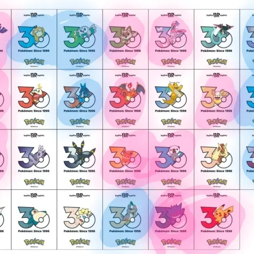 [BUNJANG] Baskin Robbins Pokemon 30th Anniversary Stickers / 배스킨라빈스 포켓몬 30주년 스티커 교환 베라 배라 베스킨