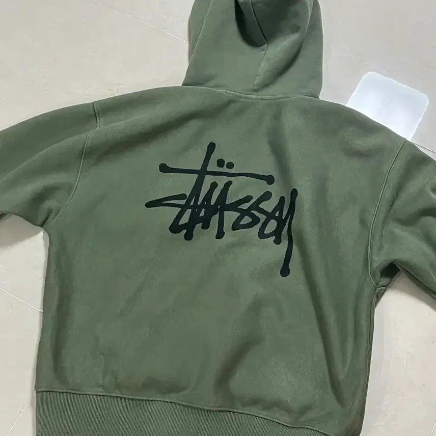 [SOLD OUT] 스투시 베이직 집 후드집업 올리브 L