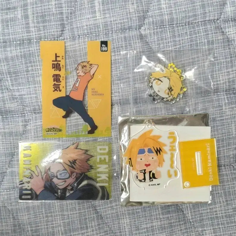 [BUNJANG] Kaminari Denki "Illustoya" Acrylic Card &amp; Keychain Set - My Hero Academia / 카미나리 덴키 이라스토야 아크릴 카드 비공굿 키링 나의 히어로 아카데미아
