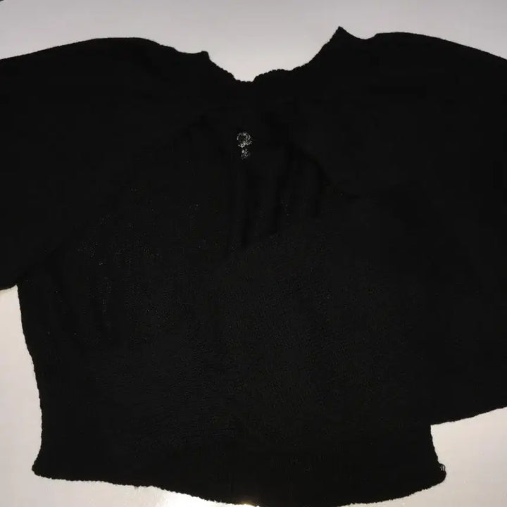 [BUNJANG] Yuse Asymmetrical Bolero Knit Black / [유즈] yuse 언발란스 볼레로 니트 블랙 (여름용)