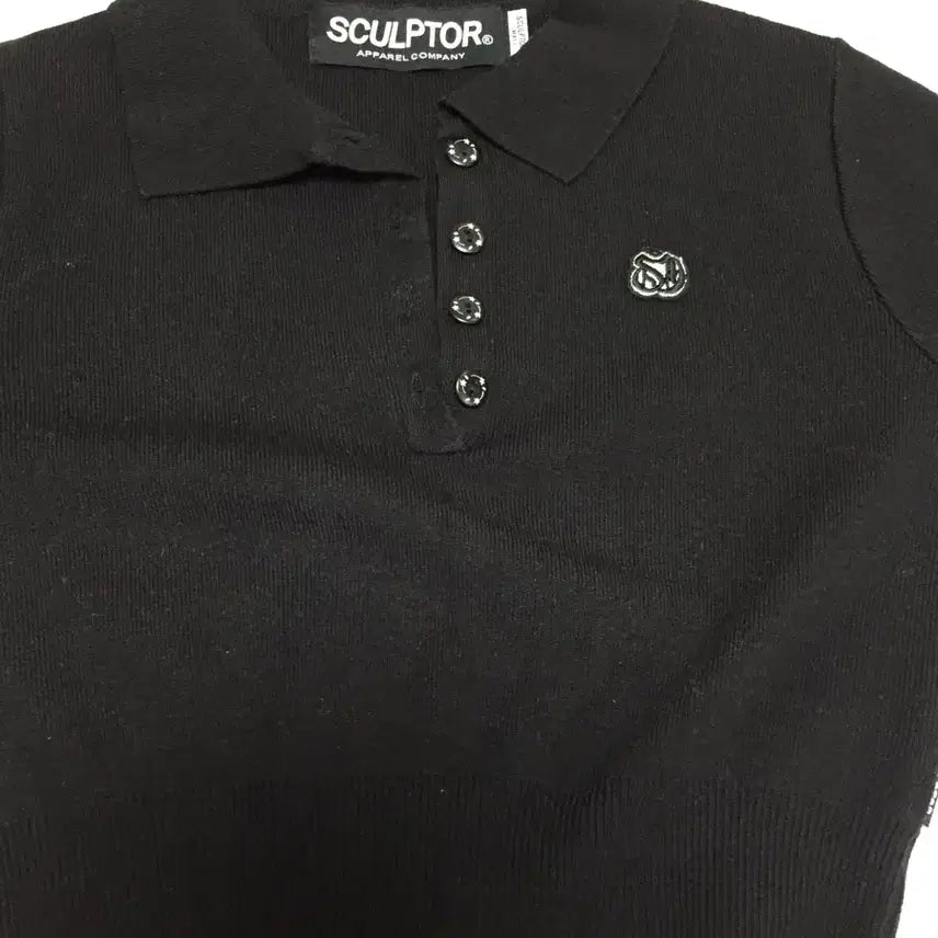 [BUNJANG] Sculptor Collared Crop Knit Top / 스컬프터 Collared Crop Knit Top 카라 크롭 니트