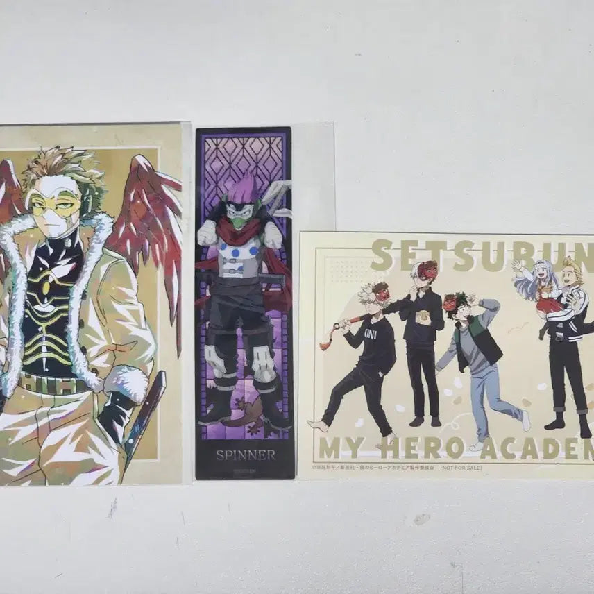 [BUNJANG] My Hero Academia Postcard Bookmark Set (Hawks, Bakugo, Midoriya, Aizawa, Todoroki) Spinner / 히로아카 엽서 책갈피 호크스 바쿠고 미도리야 아이자와 쇼토 스피너