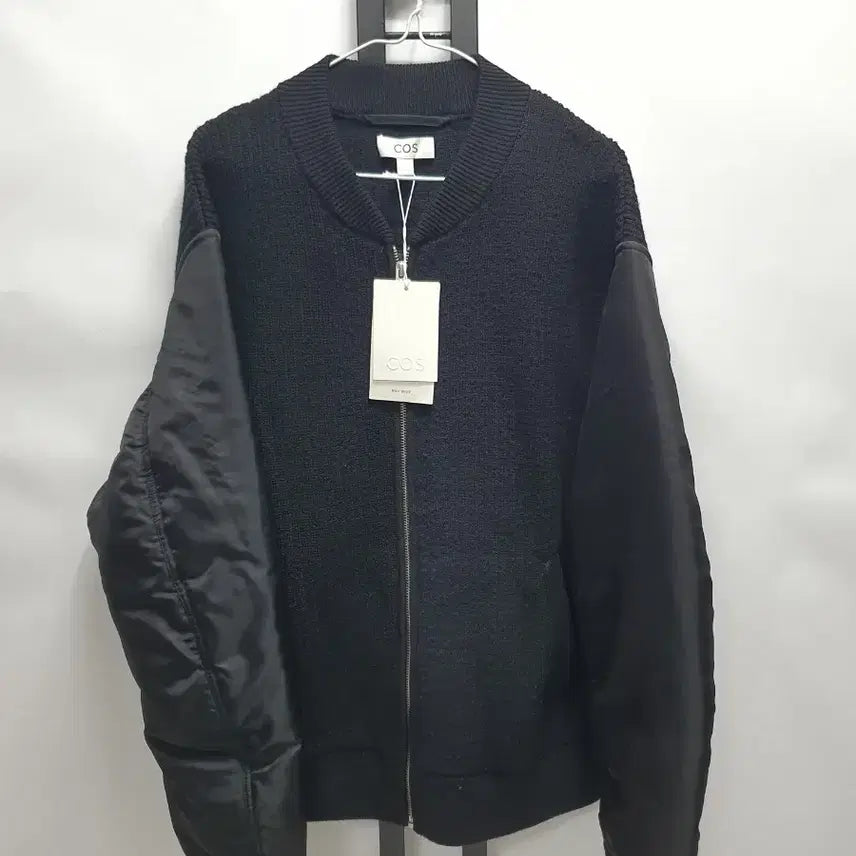 [BUNJANG] COS Merino Wool Nylon Bomber Jacket Black / COS 코스 메리노 울 니트 나일론 보머 자켓 블랙 L