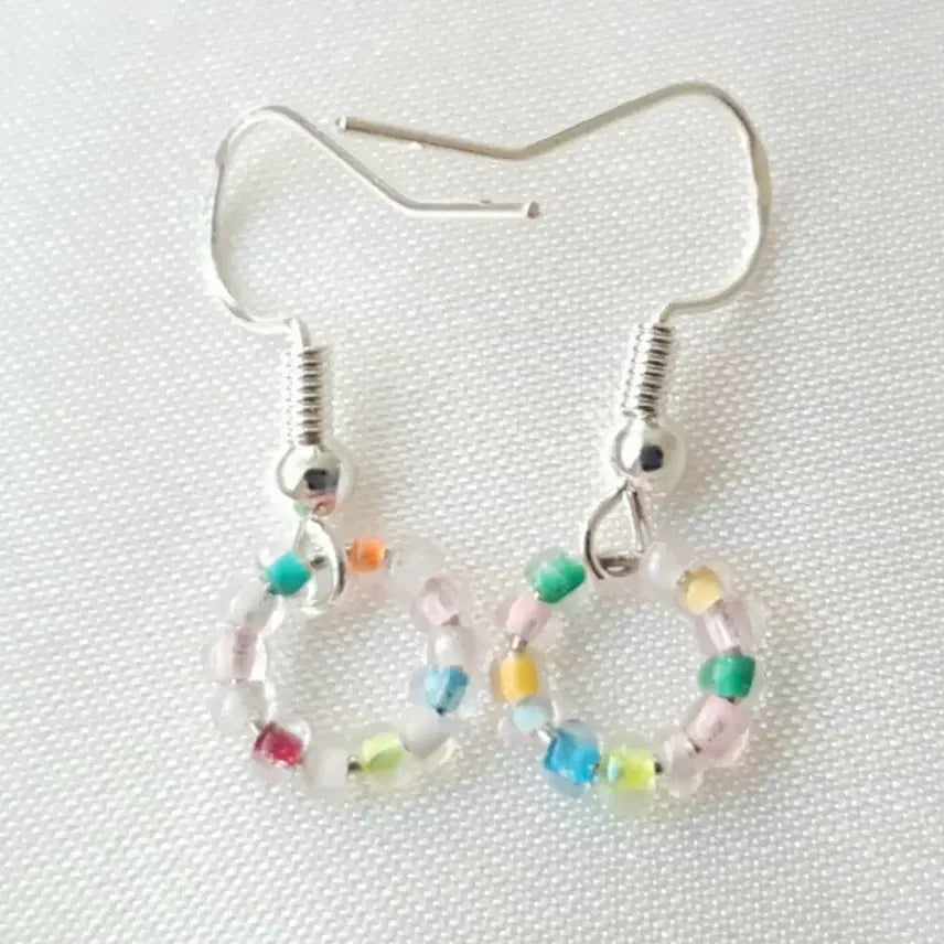 [BUNJANG] Handmade Ring Drop Beads Earrings / [새상품]핸드메이드 링 드롭 비즈 귀걸이