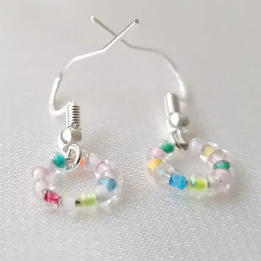 [BUNJANG] Handmade Ring Drop Beads Earrings / [새상품]핸드메이드 링 드롭 비즈 귀걸이