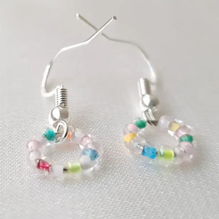 [BUNJANG] Handmade Ring Drop Beads Earrings / [새상품]핸드메이드 링 드롭 비즈 귀걸이